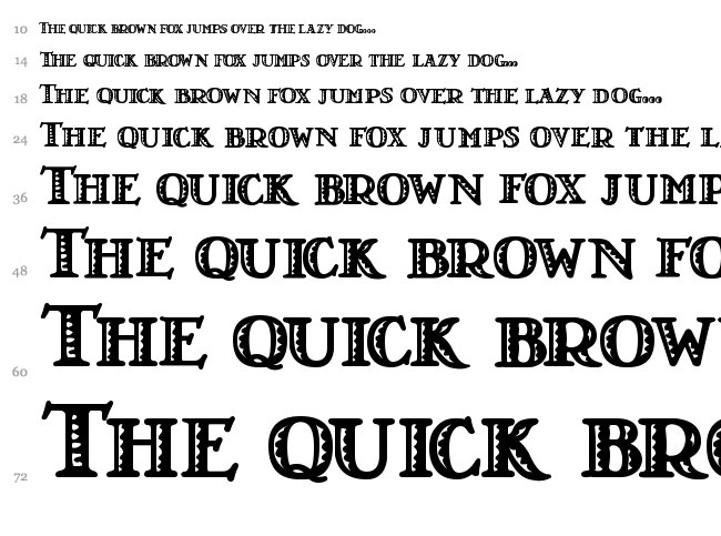 LT Nutshell Library font waterfall